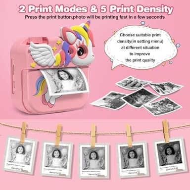 Kids Camera Instant Print Photo,1080P HD Kids Video Cameras,Birthday Gifts for Girls Boys Age 3-12,Digital Camera for 3 4 5 6 7 8 9 10 11 12 Year Old Girl Gifts Toys Light Pink - Image 4