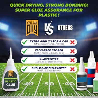 Y'allCanDiy Super Glue for Plastic 20g (0.7 oz) – Cyanoacrylate Based Heavy Duty CA Glue for Legos, Miniatures, PLA, 3D Printing, Toys, ABS, PVC, DIY Kits - Image 8