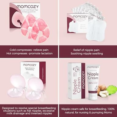 Momcozy Larger Breast Therapy Packs, Hot and Cold Breast Pads with 2 Soft Covers, Breastfeeding Essentials，2 Pack，Pink - Image 7