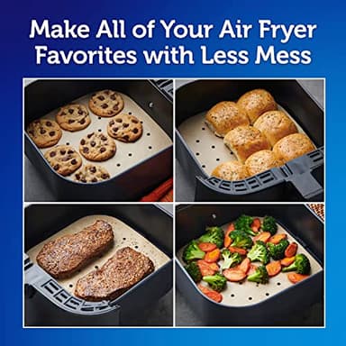 Reynolds Kitchens Air Fryer Liners Disposable, Unbleached Parchment Paper Sheets, 50 Count - Image 8