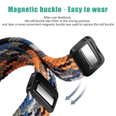 Nylon Sport Loop Watch Bands Compatible with Apple Watch Band Ultra 2 1 49mm 46mm 45mm 44mm 42mm 41mm 40mm 38mm,Soft Braided Woven Magnetic Clasp Strap for iWatch Series 10/9/8/7/6/5/4/3/SE,Women Men - Image 3