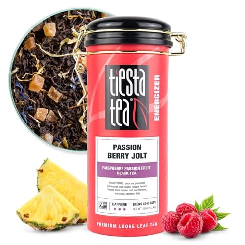 Tiesta Tea - Passion Berry Jolt, Loose Leaf, Raspberry Passion Fruit Black Tea, Premium Caffeinated Blend, Make Hot or Iced & Brews Up to 50 Cups, 4oz Refillable Tin - Image 1