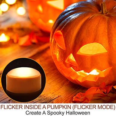 HOME MOST 4-Pack Halloween LED Pumpkin Lights Battery Operated - Orange Pumpkin Lights with Timer and Remote Halloween Decor - Jack-O-Lantern Decoration Outdoor - Image 2