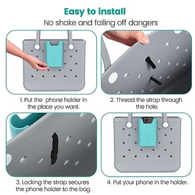 OUTXE Silicone Phone Holder for Bogg Bag, Phone Case Holder Charms Accessory Compatible with All Bogg Bags, Cell Phones Holders for Boggs Bag, Phones Insert Attachment for Simple Modern - Image 7
