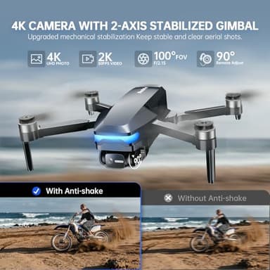 GPS Drone with Camera 4K, Under 249g, 45 Mins Flight, Brushless Motor, Light, Auto Follow, Tap Fly & Circle Fly, One Key Start, Foldable Drone for Adults Beginners - Image 2