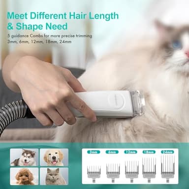 Neakasa P1 Pro Pet Grooming Kit & Vacuum Suction 99% Pet Hair, Professional Clippers with 5 Proven Grooming Tools for Dog and Cat - Image 3