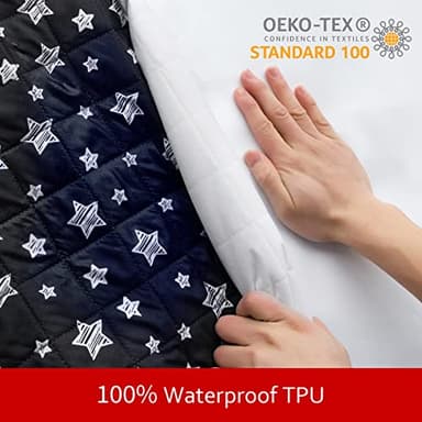 Waterproof Dog Bed Covers Replacement Washable Pet Hair Easy to Remove, Noiseless Quilted Puppy Pet Bed Cover Lovely Black Star Print 44x54 Inches, for Dog/Cat, Cover Only - Image 3