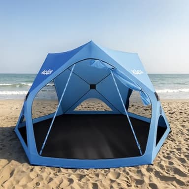 ACACIA Sun Shelter Pop up Beach Tent, 4-Person Portable Camping Tent with UPF 50+ Protection, Easy Setup Sun Shade, 9.5×9.5ft Privacy Sunshade for Beach, Camping & Backyard - Image 1