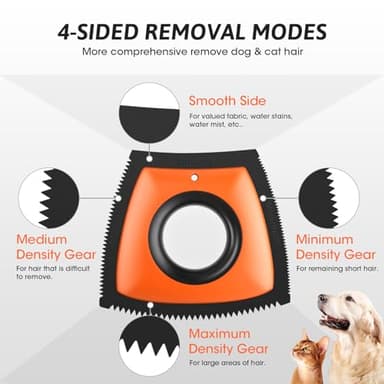 Geyrut Pet Hair Removal Tool, Dog Hair Remover for Car Couch Furniture Carpet Clothing, Triangle Multi-Surface Pet Hair Remover for Auto Interior Detailing Supplies Mini Pet Hair Detailer (Orange) - Image 2