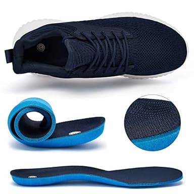 Akk Mens Memory Foam Running Shoes - Ultra Lightweight Slip on Walking Tennis Workout Shoes Breathable Mesh Casual Fashion Sneakers Navy Blue Size 11 - Image 4