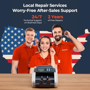 MUNBYN IMC51 Money Counter Machine Count Value, Add+Batch/Add+ Value Mode Bill Counter, UV/MG/IR/MT Detection, USD only Cash Counter,1100 Bills/min, Money Counting Machine with LCD Display (Black) - Image 7