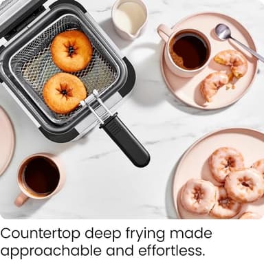 Chefman Fry Guy, The Most Compact & Convenient To Deep Fry Comfort Food, Restaurant-Style Basket With A 1.6-Quart Capacity, Easy-View Window & Adjustable Temp Control, Stainless - 1.5 Liter - Image 2
