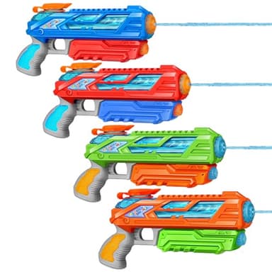 RONSTONE Water Guns for Kids, Small Water Pistol Squirt Guns Water Blaster Toys for 3 Years Old and up Boys Girls Adults, High-Pressure Summer Outdoor Pool Beach Fun, 4-Pack Pump Action Water Gun - Image 1