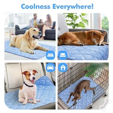 Rywell Dog Cooling Mat 2.0, 36 * 27 Thicken Cooling Mat for Large Dog, Internal Waterproof& Endothermic Color Changing Arc-Chill Cool Fiber(QMAX>0.5) for Pet in Summer, Washable, Non-Toxic - Image 7