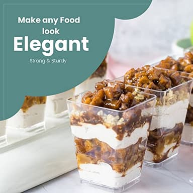 50 Pack 5 oz Mini Dessert Cups with Lids & Spoons – Reusable Parfait & Appetizer Cups, Clear Shooter Bowls – Ideal for Baby Shower, Small Parties, Tasting, Mousse, Pudding – BPA-Free & Recyclable - Image 4