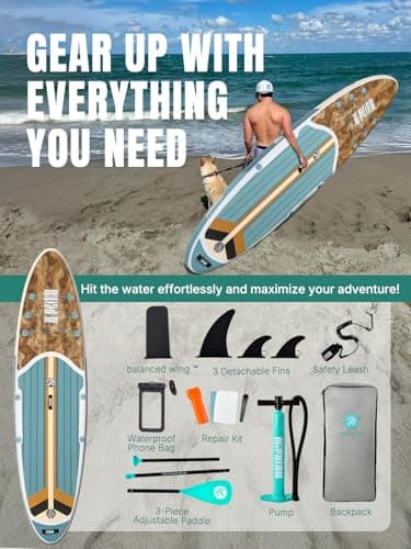 Niphean Inflatable Stand Up Paddle Board with StabilTrac Fin Design and SUP Accessories, Anti-Slip EVA Deck, 10’6’’ Inflatable Paddle Boards for Adults & Youth of All Skill Levels - Image 4