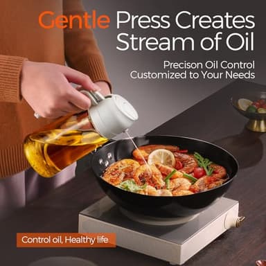 YARRAMATE 16oz/470ml Glass Olive Oil Sprayer for Cooking with Stickers, 2 in 1 Oil Dispenser for Kitchen Gadgets, Food Grade Premium Spray Bottle for Salad, Frying, BBQ (Creamy White) - Image 4