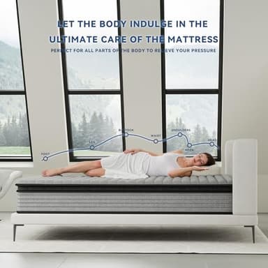 MixDeer Queen Mattress 12inch in a Box,Memory Foam Hybrid Mattress with Pocket Springs and Zoned Support for Back & Lumbar Pressure Relief,Motion Isolation and Edge Support -CertiPUR-US(12 Inch,Queen) - Image 3