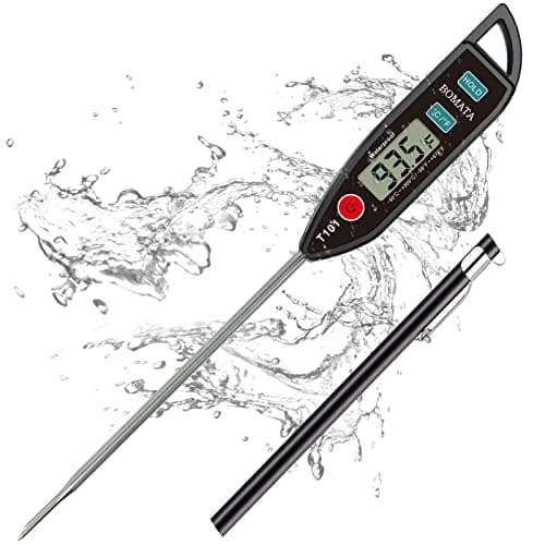BOMATA Digital Water Thermometer for Water, Liquid, Candle and Cooking. Instant Read Food Thermometer Waterproof IPX7 with Long Probe for Cooking, Meat, BBQ! T101 (Black Color)… - Image 1