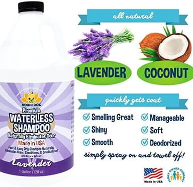 Bodhi Dog Waterless Shampoo - Natural Dry Shampoo for Dogs & Cats - Neutralizes Pet Odor - No Rinse Required - Made of Natural Extracts - Safe for Sensitive Skin - Made in USA - Lavender (1 Gallon - Image 4
