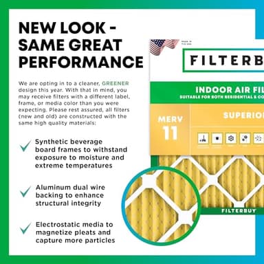 Filterbuy 20x20x1 Air Filter MERV 11 (MPR 1200) Allergen Defense Replacement (4-Pack), Electrostatic Pleated HVAC AC Furnace Filters, Made in USA (Actual Size: 19.50 x 19.50 x 0.75) - Image 3