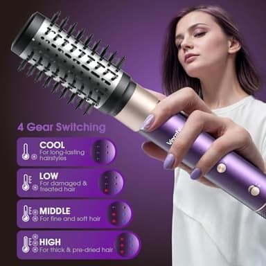 Vincofy 7 in 1 Blow Dryer Brush and Hair Dryer, Hot Hair Styler with Negative Ion 110,000 RPM Hair Straightener Brush for Fast Drying Straightening Curling Voluming, Suitable for All Types,Purple - Image 4