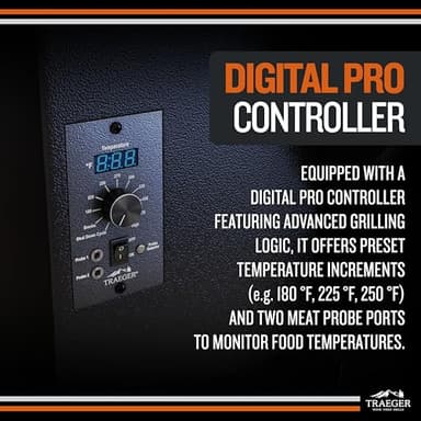 Traeger Grills Pro 22 Wood Pellet Grill & Smoker, Electric Pellet Smoker Grill Combo, 6-in-1 BBQ Versatility, 572 sq. in. Grilling Capacity, Meat Probe, 450 Degree Max Temperature, 18LB Hopper, Bronze - Image 3