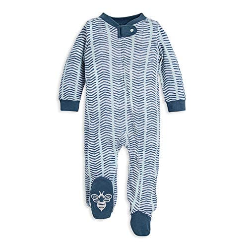 Burt's Bees Baby Sleep and Play PJs, 100% Organic Cotton One-Piece Zip Front Romper Jumpsuit Pajamas - Image 1
