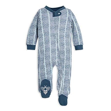 Burt's Bees Baby Sleep and Play PJs, 100% Organic Cotton One-Piece Zip Front Romper Jumpsuit Pajamas - Image 1