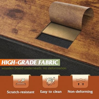 WLIVE Night Stand, Small 2 Drawer Dresser, Nightstand with Fabric Bins for Bedroom, Closet, Dorm, Rustic Brown Wood Grain Print, 11.8" D x 15.7" W x 20.9" H - Image 6
