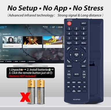 MC42FN00 New Replace Remote Control Applicable for Sanyo TV FW42D25T FW24E05T FW32D25T FW65D25T FW48D25T FW48D25TOM - Image 3