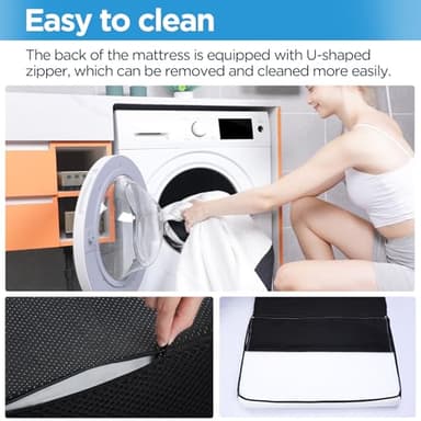 Roxzo 4-inch Queen Size Tri-Fold Memory Foam Mattress, Foldable for Indoor, RV/Camper Van, Travel, Camping, and Guest Rooms, with Breathable Cover & Non-Slip Bottom, 78x58x4 inches - Image 7