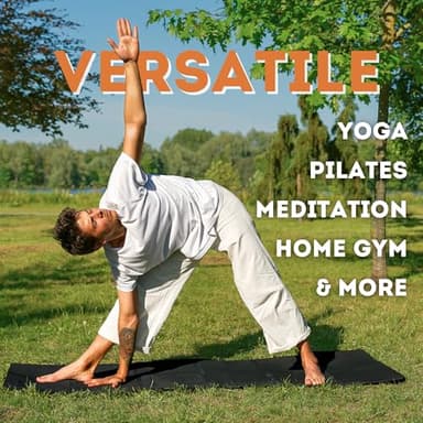Foldable Yoga Mat for Travel and Home Workouts - 7mm Thick Yoga Mat for Yoga, Pilates, and Floor Exercises - Black - Image 3