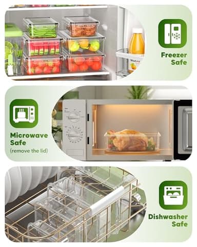 KEMETHY 60 PCS Food Storage Containers with Lids, BPA-Free Plastic Food Containers for Kitchen Storage, Leak Proof, Reusable Meal Prep Containers with Labels & Pen - Image 4