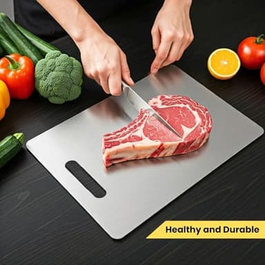 Titanium Cutting Board, 100% Pure Titanium Cutting Boards for Kitchen – Non Stick, Food-Grade, Hygiene & Durability Chopping Mat, Double Sided Chopping Board, Dishwasher Safe (15 x 11 Inch) - Image 6