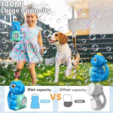 Dinosaur Bubble Machine Toys for Toddlers: Battery-Operated Bubble Maker with Bubble Solution for Kids - Perfect for Outdoor Parties, Yard Fun - Idea Kids Gift for Easter Christmas Birthday - Image 2