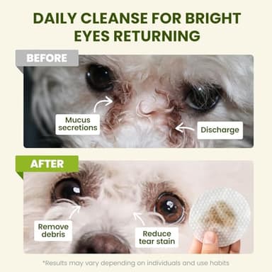 PawSono Eye Wipes for Dogs & Cats, Hypoallergenic Dog Eye Wipes Cleaner, Natural Cleaning Grooming Pet Wipes Gently Remove Tear Stain, Eye Debris, Discharge, Mucus, Non-Irritating, Unscent, 100 pcs - Image 2