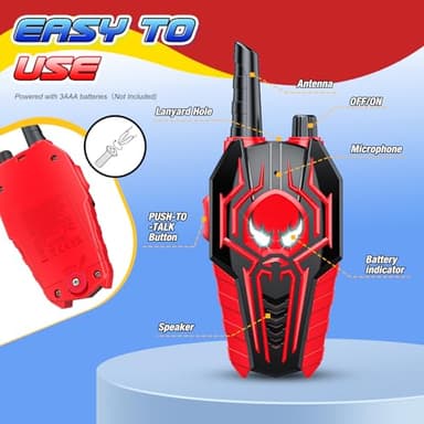 Cool Walkie Talkies for Boys Kids: Gifts Toys for 3 4 5 6 7 8 Year Old Boys Ages 5-7 Kids Walkie Talkies 2 Pack Outdoor Hiking Camping 2 Way Radio Toy Age 3-8 Year Old Boy Girl Birthday Gifts - Image 7