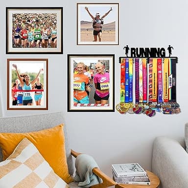 Goutoports Medal Holder Display Hanger - Award Ribbon Organizer Rack for Sports Race Runner Plaques Hanger for Wall Mount Hold Up 60 Medal Hanger Display for Athlete Kids Christmas Gifts - Image 7