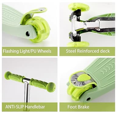 3 Wheel Scooter for Kids Ages 6-12,Kids Scooter with Light Up Wheels, Sturdy Deck Design, and 4 Height Adjustable Suitable for Kid Ages 3-12 - Image 6