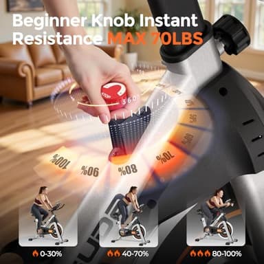 YOSUDA Exercise Bike, Brake Pad Stationary Bike for Home with Exclusive App, Magnetic Indoor Cycling Bike with 300 lb Weight Capacity, Low Noise, Tablet Holder and Fitness Courses for Weight Loss - Image 2
