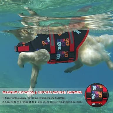 Dogcheer Dog Life Jacket, Cute Shark Dog Life Vest for Swimming Boating with Superior Buoyancy and Rescue Handle, Adjustable Puppy Swim Vest Pet Floating Vest for Small Medium Large Dogs - Black, S - Image 3