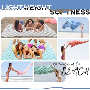 Large Picnic Blanket Outdoor Law Park Grass Patio Mat Manta Para Soft Car Travel Essentials Road Trip Summer Vacation Stuff Outside Accessories Roadtrip Camping Gear Rv Must Haves Glamping Tent Gadget - Image 3