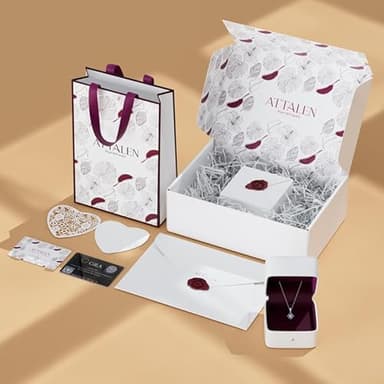 Attalen Handmade Sterling Silver Necklace Rhombus Moissanite Pendant With Gift Wrapped Box For Her Woman Wife Girlfriend Daughter Present For Birthday Valentine Wedding Anniversary - Image 6