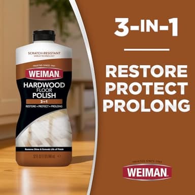Weiman Hardwood Floor Cleaner and Polish Restorer Combo - 2 Pack - High-Traffic Hardwood Floor, Natural Shine, Removes Scratches, Leaves Protective Layer - Image 4