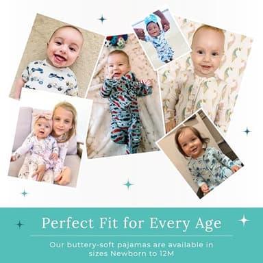 Posh Peanut Footie Pajamas for Baby Girls – Sleepers in Ultra-Soft Viscose from Bamboo with 2-Way Zipper & Ruffle Trim – Newborn to Toddler Sleepwear (Vintage Pink Rose, 0-3 Months) - Image 7