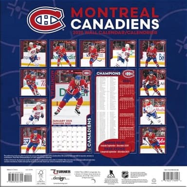 TURNER SPORTS Montreal Canadiens 2025 Mini Wall Calendar (25998040586) - Image 2