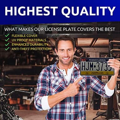 Unbreakable License Plate Covers | Front & Rear Shield Fastening for Car Frames | Premium 6"x12" Auto & Truck Accessories - Image 4