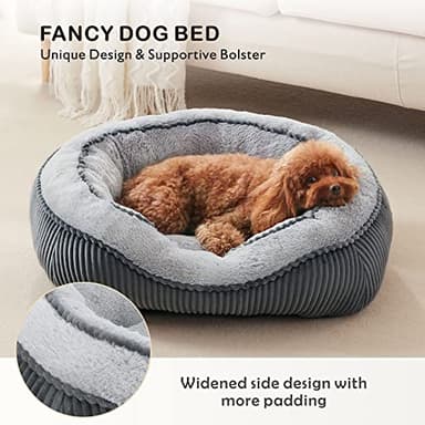 SIWA MARY Dog Beds for Small Medium Large Dogs & Cats. Washable Pet Bed, Orthopedic Dog Sofa Bed, Luxury Wide Side Fancy Design, Soft Calming Sleeping Warming Puppy Bed, Anti-Slip Bottom(25"x21"x8") - Image 2