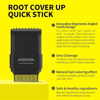SEVICH Touch Up Comb 2 in 1 Korean, Instant Hair Root Touch-Up Stick | Dual-Sided Design For Natural Gray Coverage, Long-Lasting Moisturizing Formula With Plant Extracts,15g Dark brown - Image 3